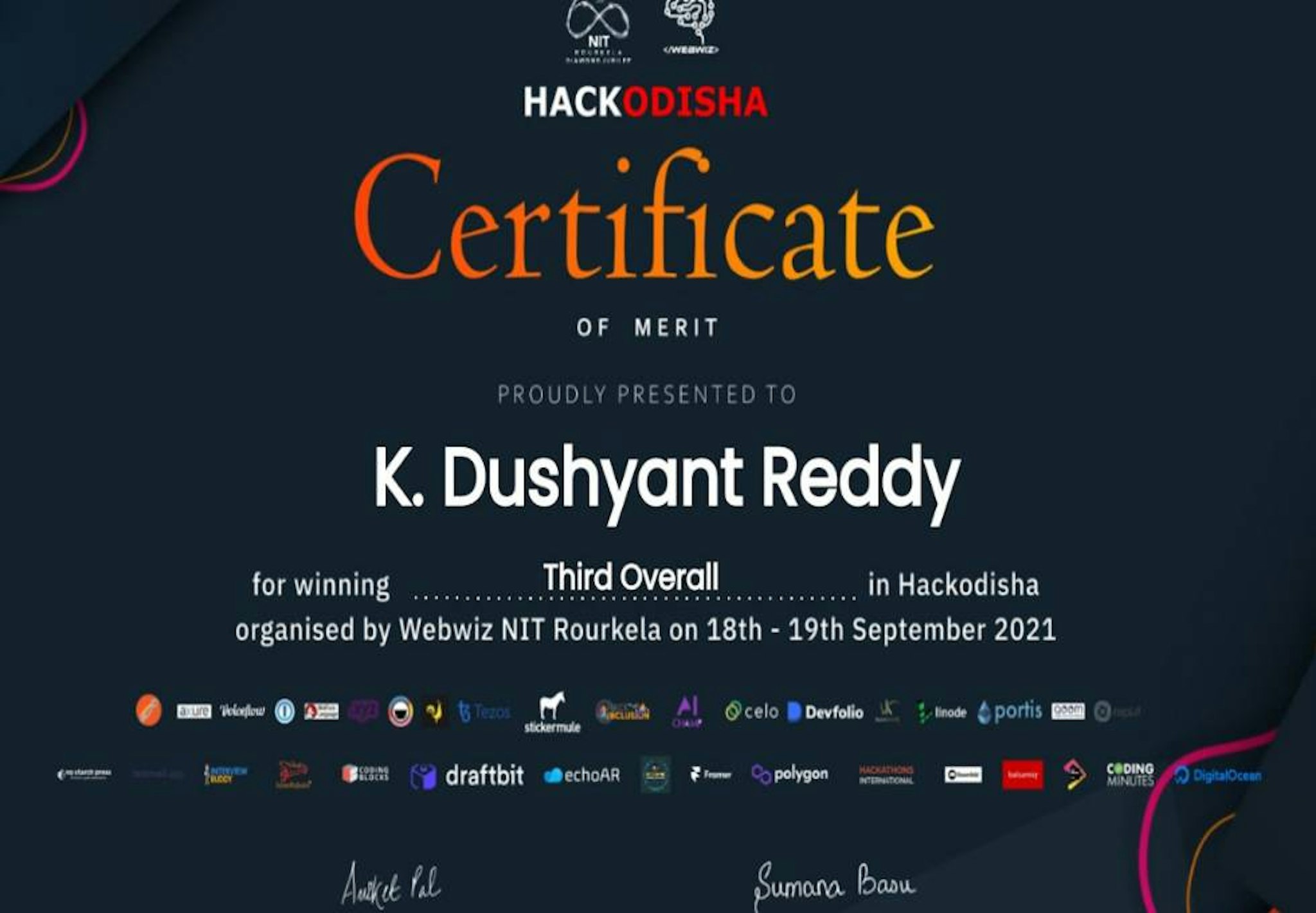 3rd Prize in HackOdisha